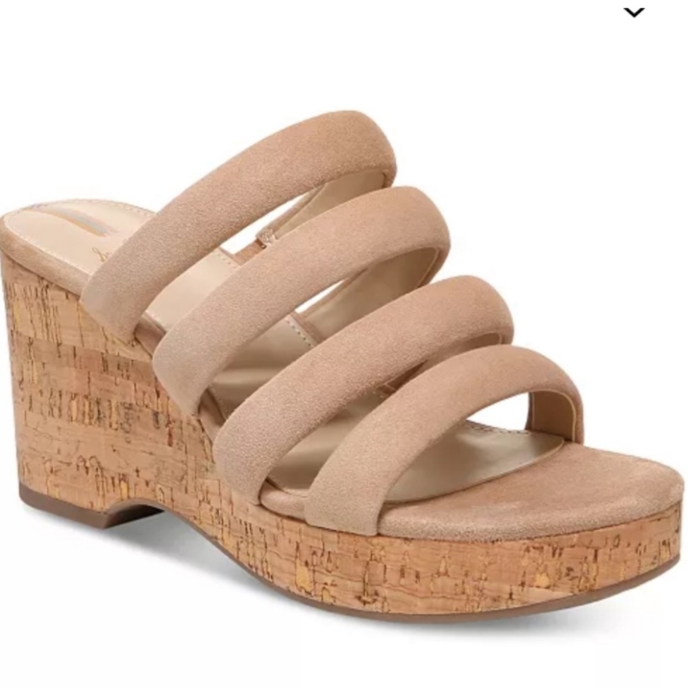 NEW Sam Edelman Yuki Platform Wedge Suede Tan Sandal women’s size 9 NWT
